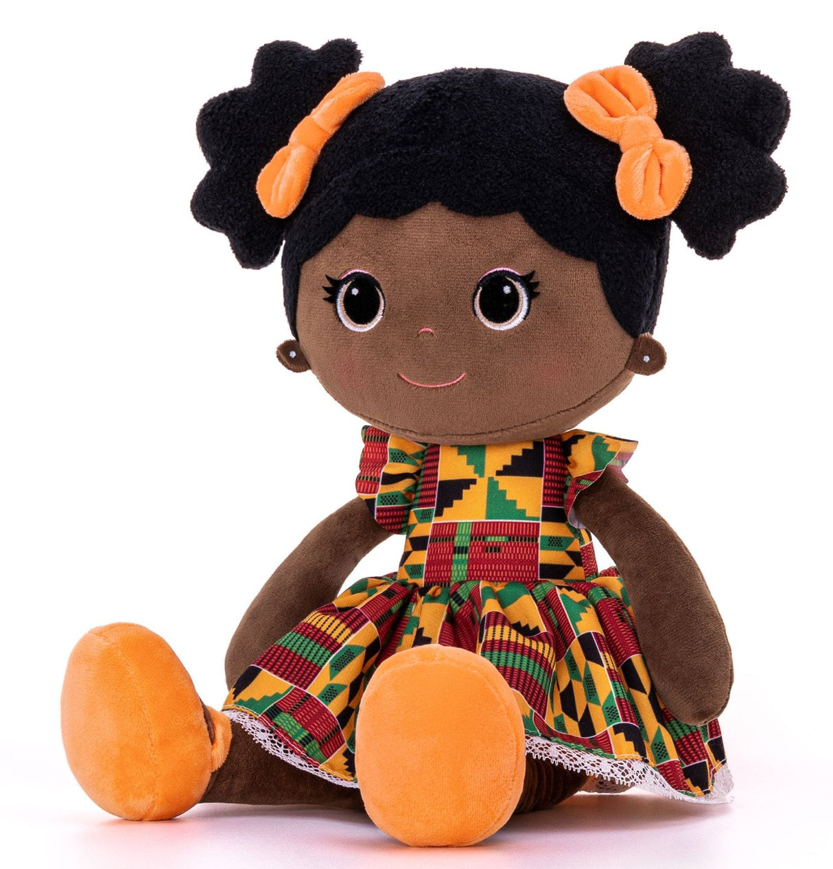 Bibinee Mabel Doll (Kente) Soft Plush Ethnic Doll (Due End of May) can pre-order - Little Whispers