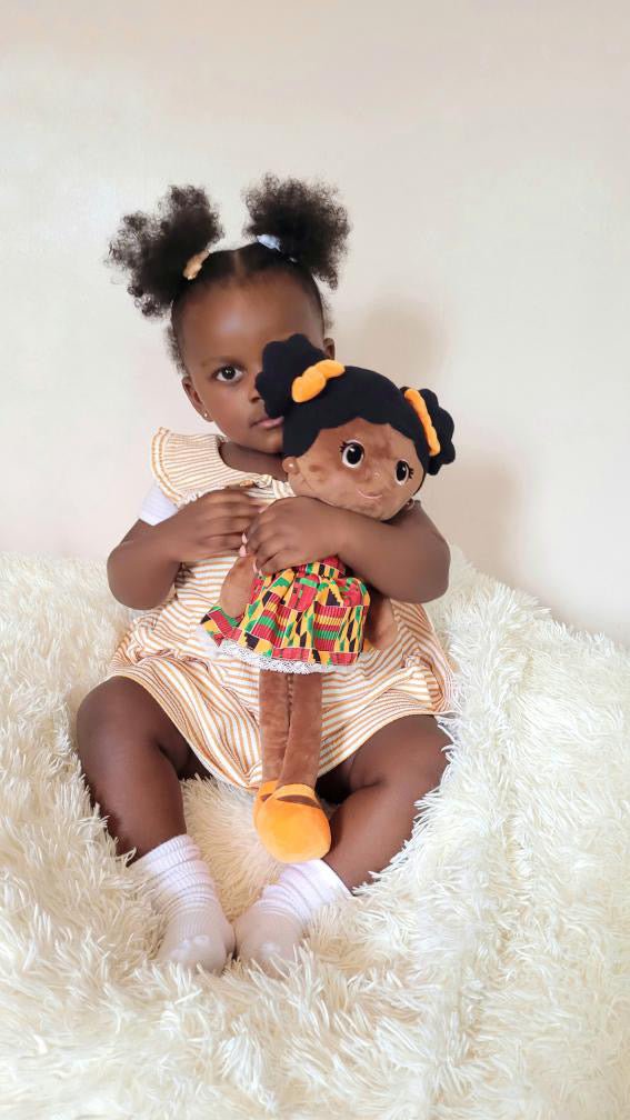 Bibinee Mabel Doll (Kente) Soft Plush Ethnic Doll (Due End of May) can pre-order - Little Whispers