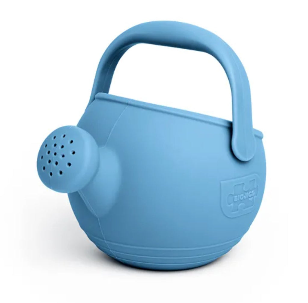 Bigjigs Blue Beach Bundle, Silicone Watering Can, Sand Moulds and Spade Set - Little Whispers