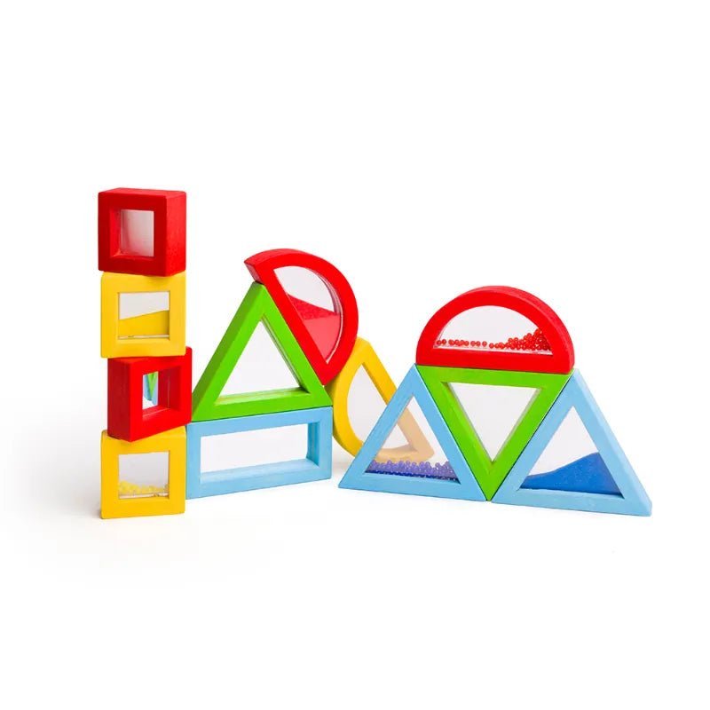 Bigjigs Rainbow Sensory Filled Wooden Blocks - Little Whispers