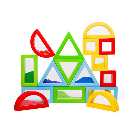 Bigjigs Rainbow Sensory Filled Wooden Blocks - Little Whispers