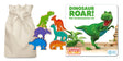 Dinosaur Roar Story Sack with Lanka Kade Wooden Dinosaurs - Little Whispers