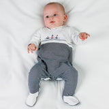 Emile et Rose Boys Dylan Babygrow in Navy and White - Little Whispers