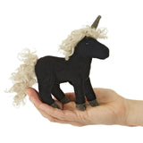 Folkmanis Black Unicorn Finger Puppet - Little Whispers