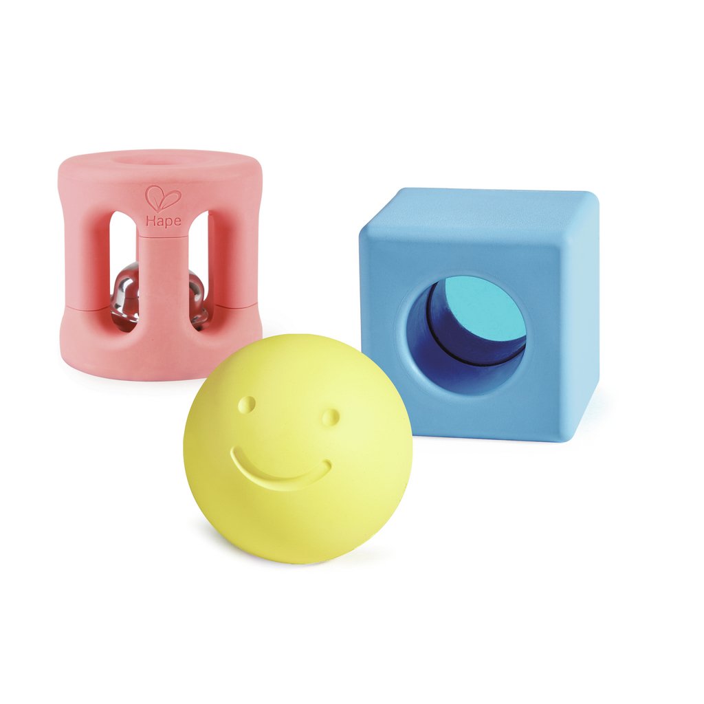 Hape Eco Geometric Soft Rice Sensory Rattle Toy - Little Whispers