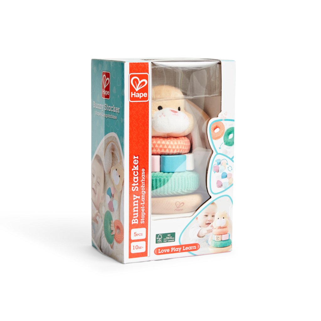 Hape Soft Bunny Stacker Baby Toy - Little Whispers