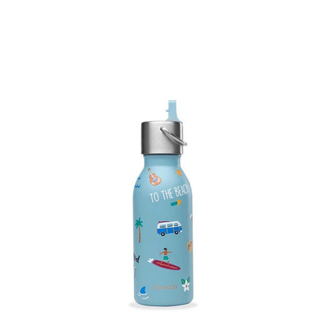 Insulated Stainless Steel Kids Bottle with Sports Lid Steel Blue 350ml - Little Whispers