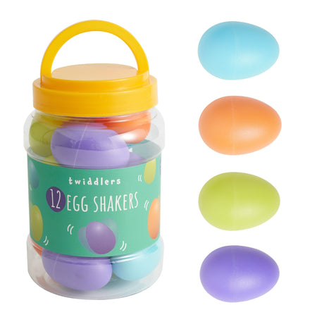 Jar of 12 Colourful Musical Egg Shakers - Little Whispers