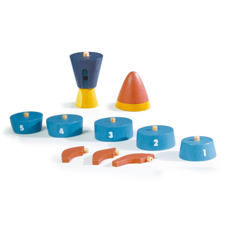 Mentari Wooden Stacking and Counting Rocket - Little Whispers