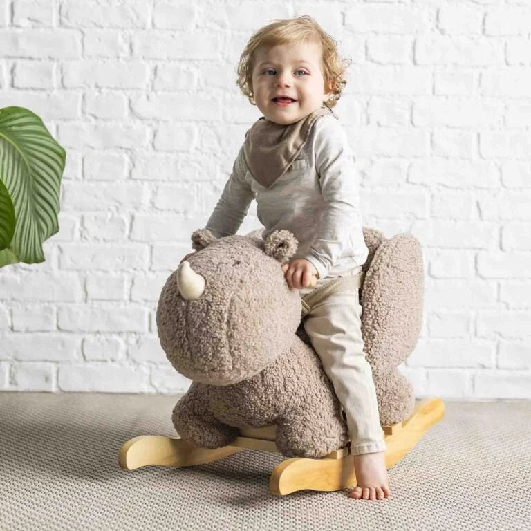 Nattou Teddy Rocker – Taupe Rhino (Direct Shipping) - Little Whispers