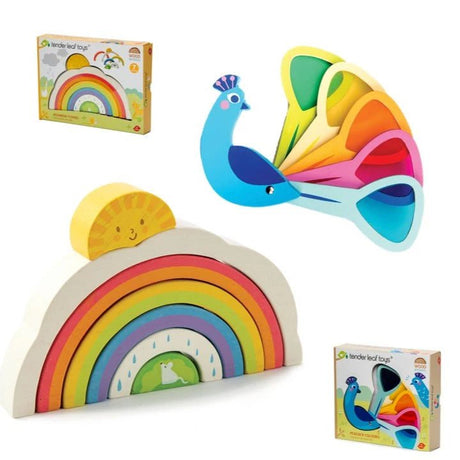 Tenderleaf Peacock Colours & Rainbow Stacker Bundle (Direct Shipping) - Little Whispers