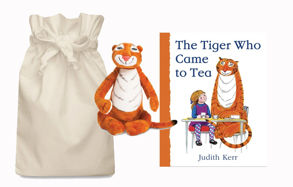 The Tiger Who Came to Tea Story Sack with Aurora Soft Toy Tiger - Little Whispers