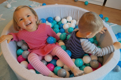 Velinda Children's Soft Play Grey Ball Pit + 150 Balls (Direct Shipping Item - UK Only) - Little Whispers