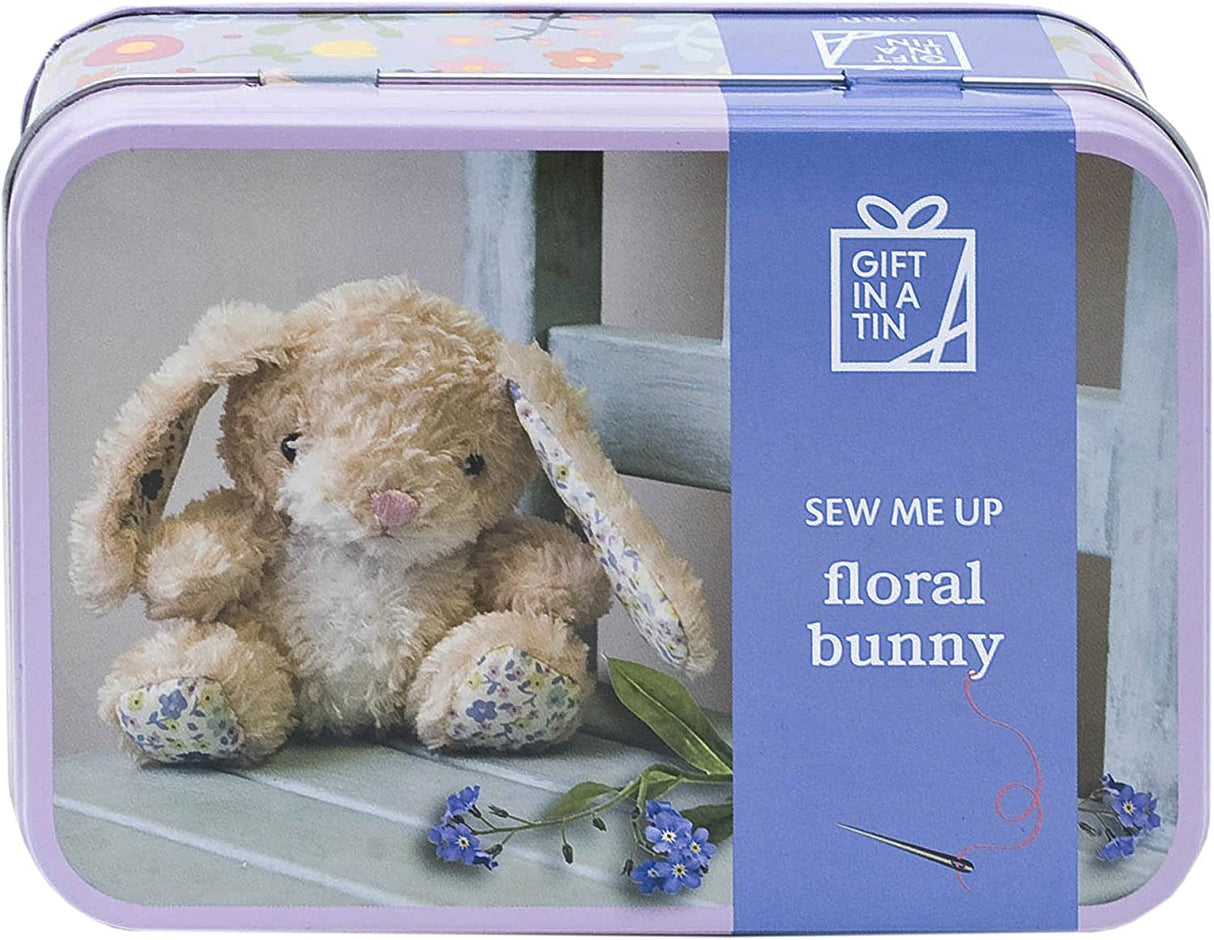 Apples To Pears Gift In A Tin Sew Me Up Floral Bunny - Little Whispers