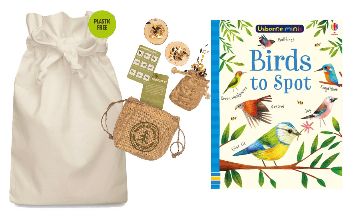 Birds to Spot Story Sack with Mini Bird Feeding Pizza Kit - Little Whispers