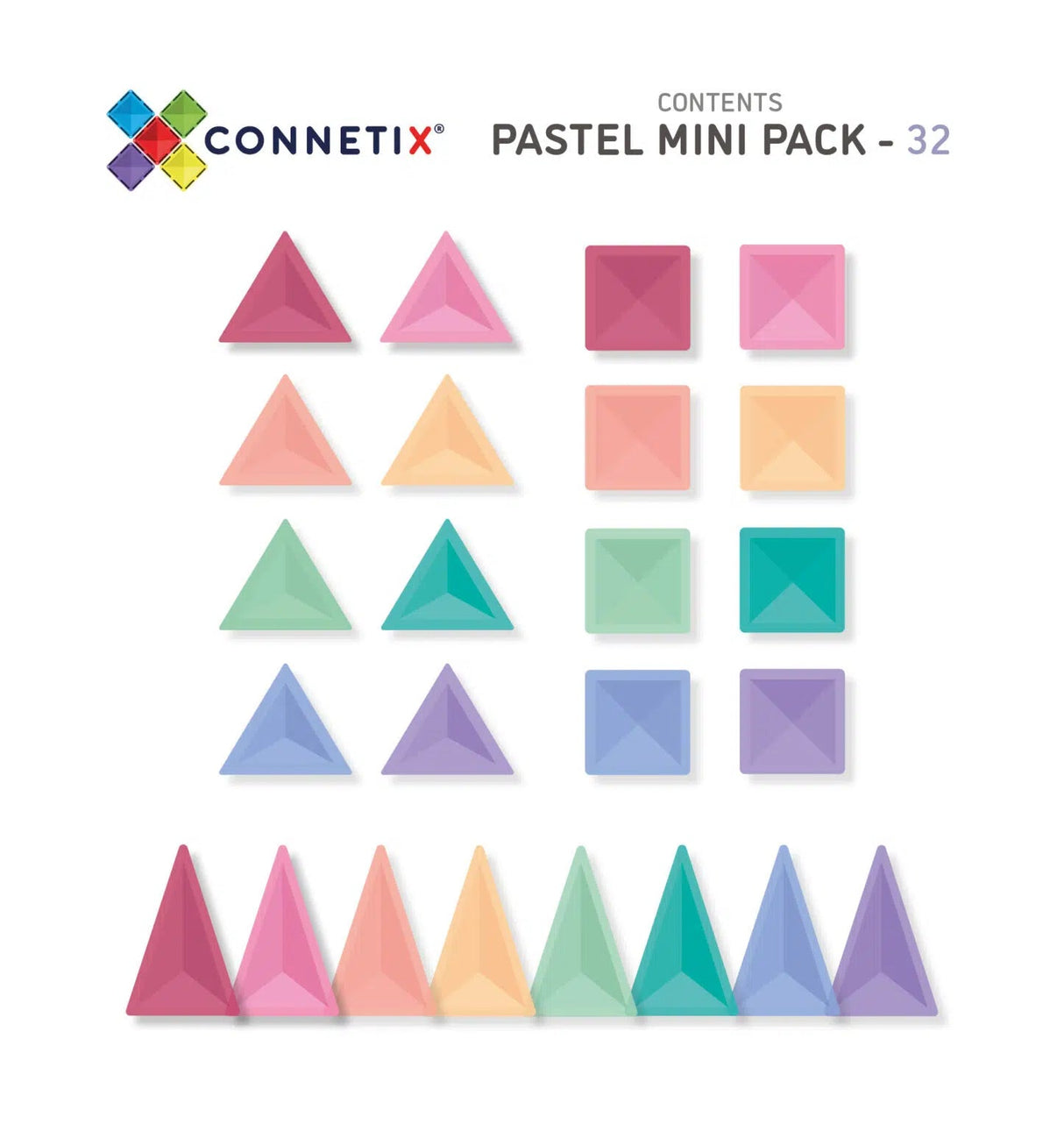 Connetix Pastel Mini Pack 32 pc - Little Whispers