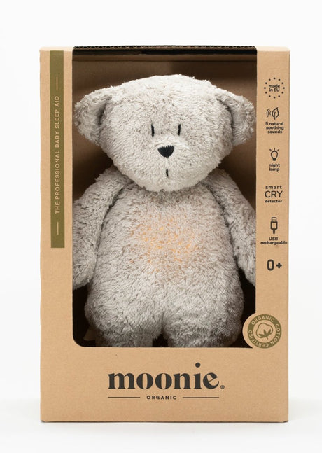 Grey Organic Humming Bear with Night Light - Little Whispers