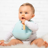 Nattou Silicone Light Blue Baby Bib - Little Whispers