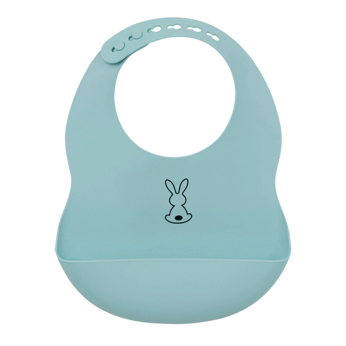 Nattou Silicone Light Blue Baby Bib - Little Whispers