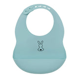 Nattou Silicone Light Blue Baby Bib - Little Whispers