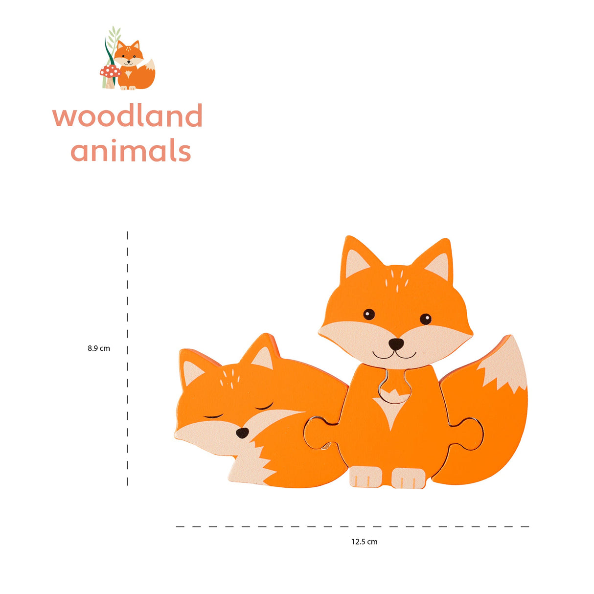 Orange Tree Wooden Fox Puzzle - Little Whispers