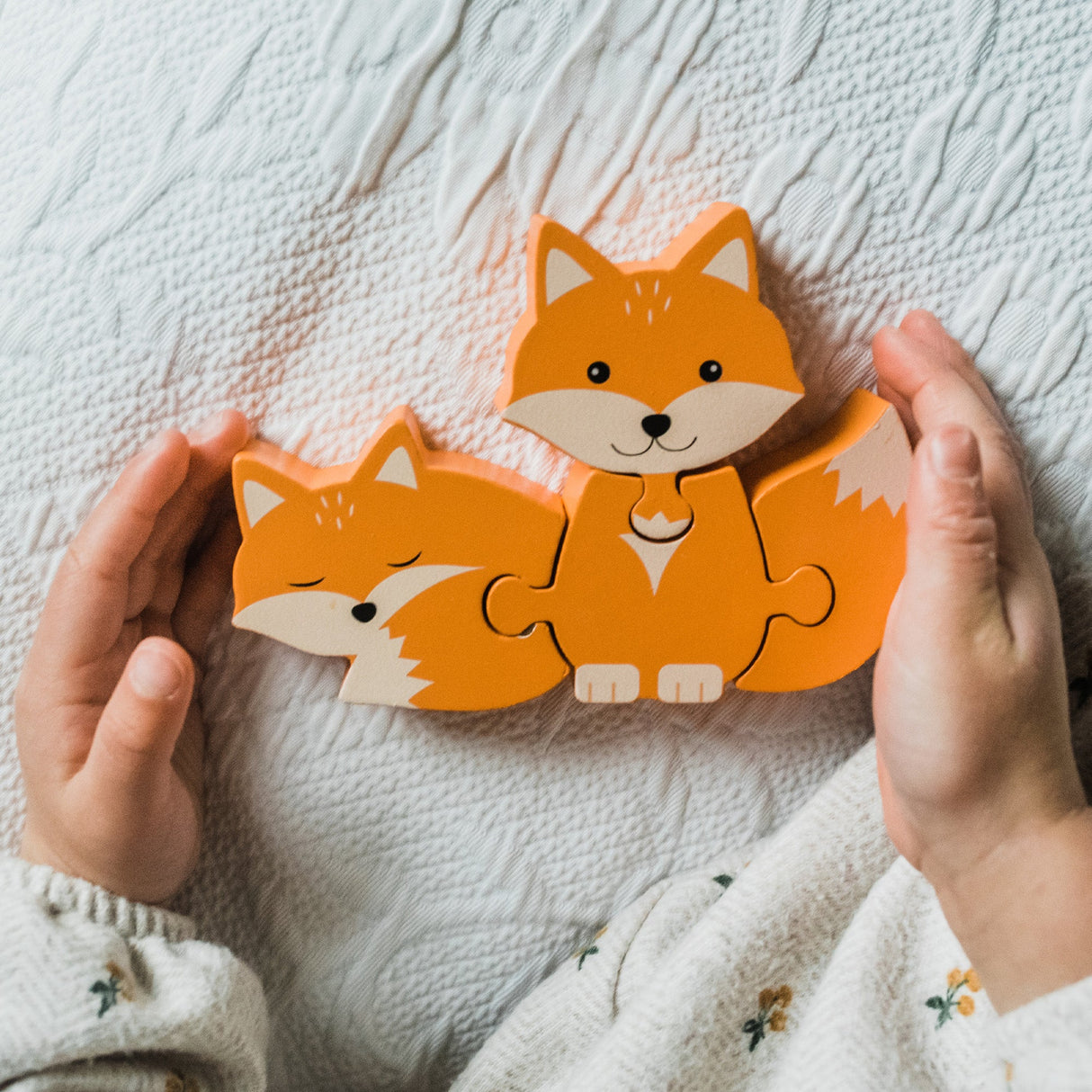 Orange Tree Wooden Fox Puzzle - Little Whispers