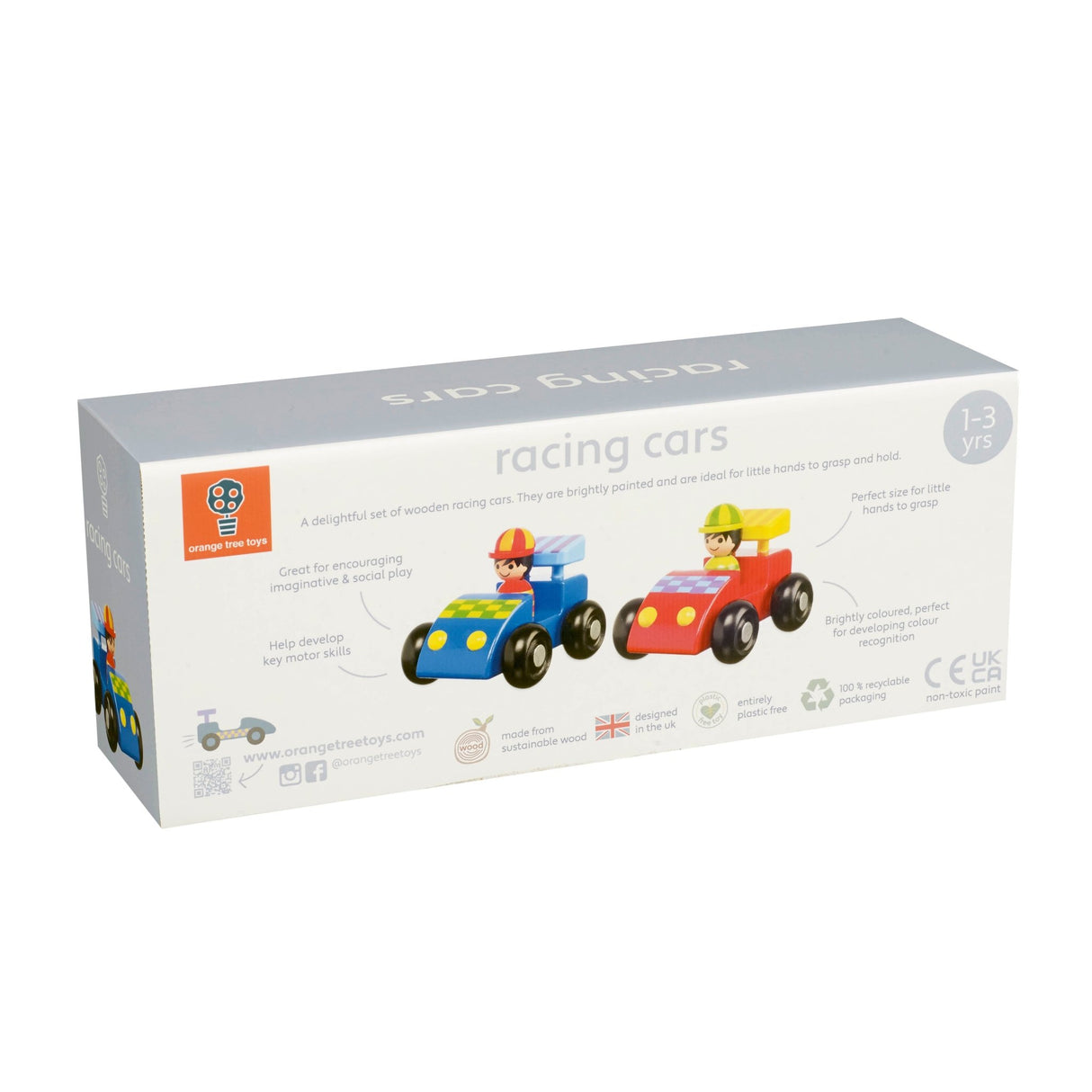 Orange Tree Wooden Racing Car Set - Little Whispers