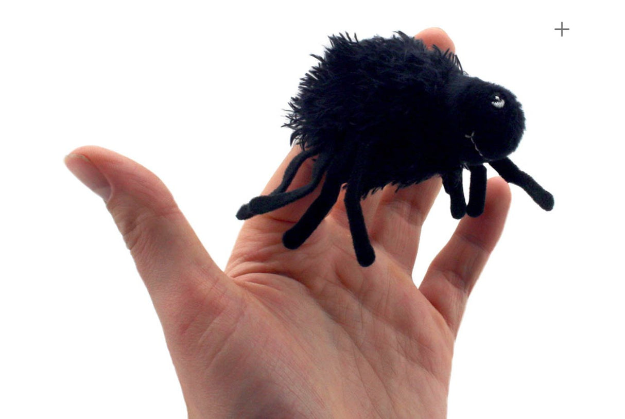 Puppet Company Black Furry Spider Finger Puppet - Little Whispers