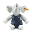 Steiff GOTS Eliot Elephant - Light Grey/Blue - Little Whispers