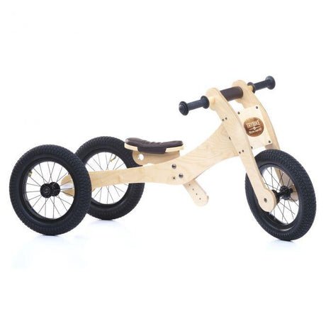 Trybike Natural Wood 4-in-1 Balance Bike + Seat Cover & Safety Pad - Little Whispers