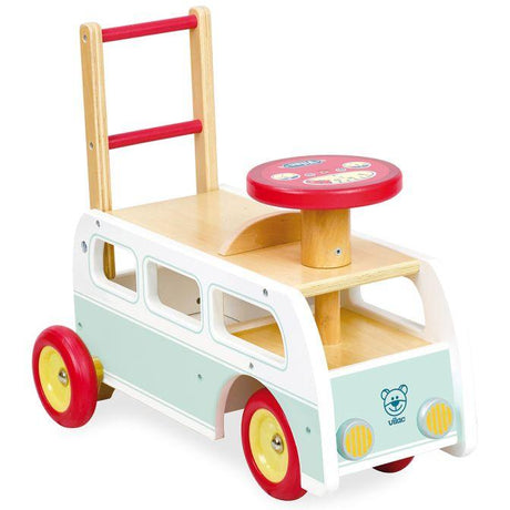 Vilac 2 In 1 Retro Wooden Camper Van Walker - Little Whispers